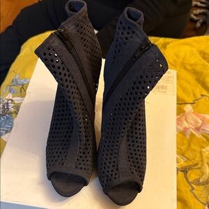 Pedro Garcia Midnight Blue Perforated Ankle Booties